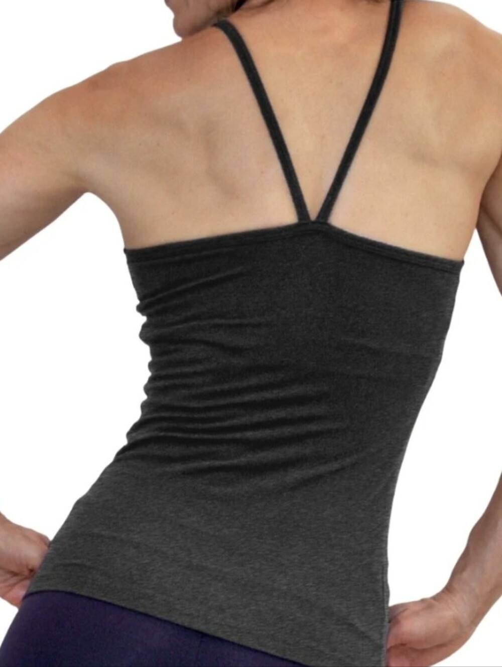 One Step Ahead Lattice Double Strap Cami Built-In Bra Gray L NWT